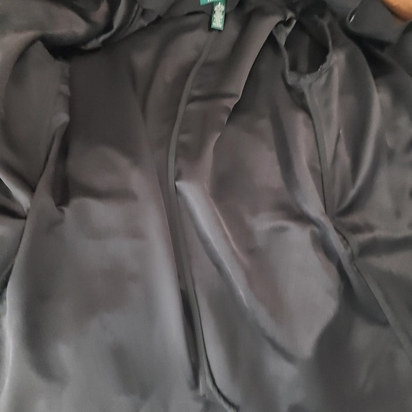 Lauren Ralph Lauren Drape Lapel Crepe Belted Coat Black Women's Size 8 - Picture 8 of 9